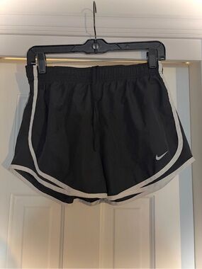 Gym Girl Nike Women's Black Athletic Running Shorts with White Trim